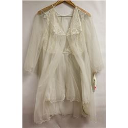 SHADOWLINE WHITE SHEER AND LACE 2PC COVERLETTE SET