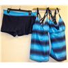 Image 1 : WOMENS 3 PC 3XL BLUE ON BLUE TANKINI BATHING