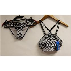 SWIMWEAR WOMENS 2 PC BLACK AND WHITE BIKINI