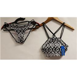 SWIMWEAR WOMENS 2 PC BLACK AND WHITE BIKINI