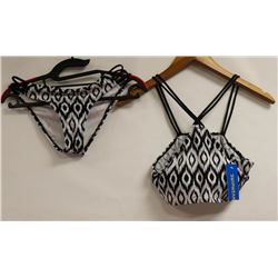 SWIMWEAR WOMENS 2 PC BLACK AND WHITE BIKINI