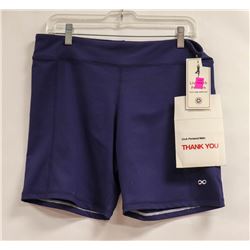 YOGA ADDICT WOMENS NAVY BLUE ATHLETIC SHORTS