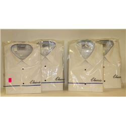 LOT OF 4 MENS WHITE CLASSIX XS AND S