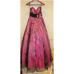MYSTIQUE WOMENS PINK FORMAL DRESS WITH CRINOLINE