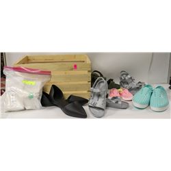 CRATE OF ASSORTED NATIVE AND BIRKENSTOCK