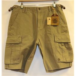 ELEMENT MENS KHAKI SHORTS SIZE 33