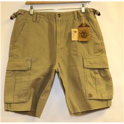 ELEMENT MENS KHAKI SHORTS SIZE 34