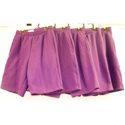 LOT OF 5 FRUIT OF THE LOOM PURPLE SWEAT SHORTS