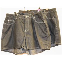 LOT OF 2 WOMENS DARK DENIM SHORTS SIZE UNKNOWN