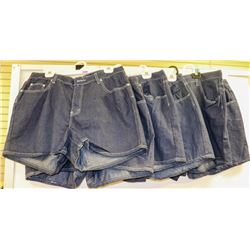 LOT OF 6 WOMENS DENIM SHORTS SIZE UNKNOWN