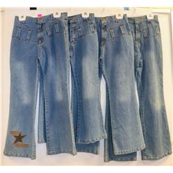 LOT OF 4 FLARE BOTTOM JR GIRLS ASSORTED JEANS