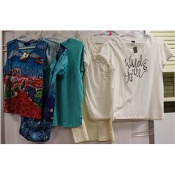 LOT OF 5 ASSORTED STYLE AND SIZES WOMENS SHIRTS
