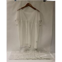 LOT OF 10 WHITE WOMENS O/S FITS MOST SHEER