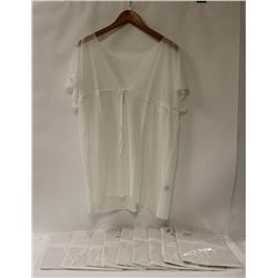 LOT OF 10 WHITE WOMENS O/S FITS MOST SHEER