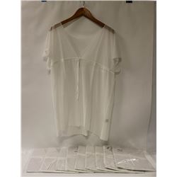 LOT OF 10 WHITE WOMENS O/S FITS MOST SHEER
