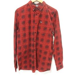 VOLCOM MEN MAXWELL MODERN FIT RED/BLACK PLAID LONG
