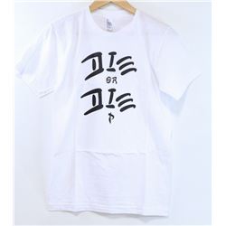 AMERICAN APPAREL WHITE PLUSH "P" TSHIRT SIZE M