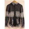 Image 1 : WOMENS GREY AND WHITE ALPACA WOOL KNIT ZIP UP
