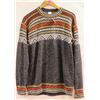 Image 1 : ALBINAAS ALPACA WOOL KNIT GREY SWEATER WITH RED