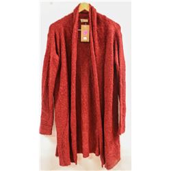 POKOLOKO FUZZY BURGANDY CARDIGAN O/S FITS MOST