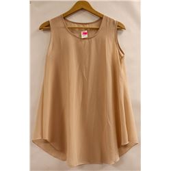 WOMENS SHEER SLEEVELESS SHIRT BEIGE