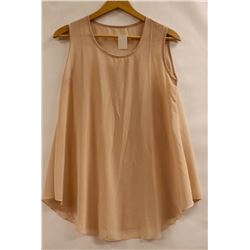WOMENS SHEER SLEEVELESS SHIRT BEIGE