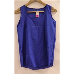 WOMENS SHEER SLEEVELESS SHIRT DARK BLUE