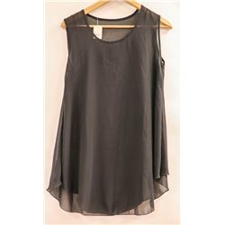 WOMENS SHEER SLEEVELESS BLACK SHIRT