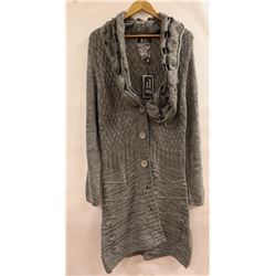 JEUNE JEUNESSE KNIT WOMENS BUTTON UP LONG
