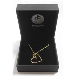 RED DRAGON WOMENS HEART LOGO GOLD TONED NECKLACE