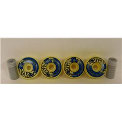 BAG OF 4- 60MM SKATEBOARD WHEELS AND BEARING SET
