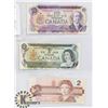 Image 1 : LOT OF 3 ASSORTED CANADIAN BANKNOTES