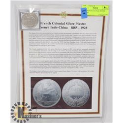 1906 FRENCH COLONIAL SILVER PIASTRE