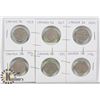 Image 1 : LOT OF 6 CANADIAN NICKELS 1924,1927,1928,1935