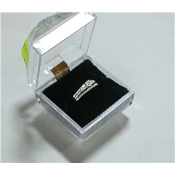 STERLING SILVER CZ WEDDING SET SIZE 7