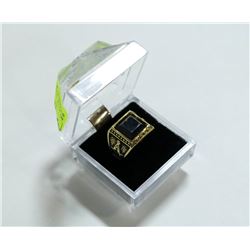 BLACK STONE WITH MASONIC SIDE SYMBOL RING SIZE 8