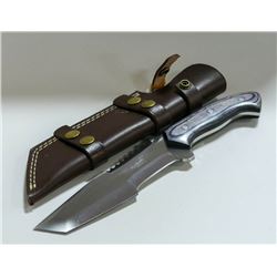 BUFFALO HORN HANDLE STAINLESS STEEL SURVIVAL KNIFE