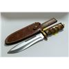 Image 1 : STAINLESS BOWIE HUNTING KNIFE W/ WALNUT & BRASS