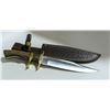 Image 1 : STAINLESS BOWIE KNIFE, WALNUT & BRASS HANDLE WITH