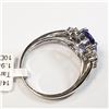 Image 4 : 18) 14 KARAT WHTIE GOLD TANZANITE & DIAMOND RING