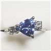 Image 1 : 1) 14 KARAT WHITE GOLD FANCY CUT TANZANITE &