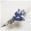 Image 2 : 1) 14 KARAT WHITE GOLD FANCY CUT TANZANITE &