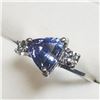 Image 3 : 1) 14 KARAT WHITE GOLD FANCY CUT TANZANITE &