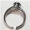 Image 3 : 6) 14 KARAT WHITE GOLD BLACK DIAMOND RING, SIZE 7
