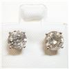 Image 1 : 7) 14 KARAT WHITE GOLD PAIR OF DIAMOND EAR STUDS