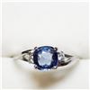 Image 1 : 9) 14 KARAT WHITE GOLD CEYLON SAPPHIRE & DIAMOND