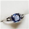 Image 2 : 9) 14 KARAT WHITE GOLD CEYLON SAPPHIRE & DIAMOND