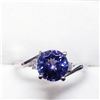 Image 1 : 24) 10 KARAT WHITE GOLD TANZANITE & DIAMOND RING