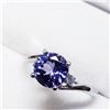 Image 2 : 24) 10 KARAT WHITE GOLD TANZANITE & DIAMOND RING