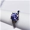 Image 4 : 24) 10 KARAT WHITE GOLD TANZANITE & DIAMOND RING